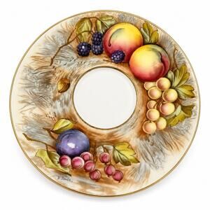 AYNSLEY BONE CHINA 5 3/4" HANDPAINTED SAUCER ORCHARD FRUIT (SAUCER ONLY)